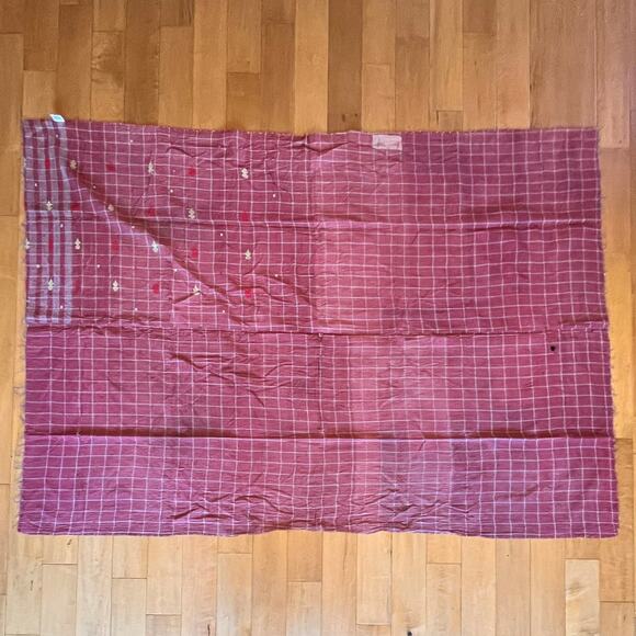 Melange Home Indian Kantha Quilt Throw 86x61 Blue Pink Reversible 100% Cotton - Picture 9 of 10